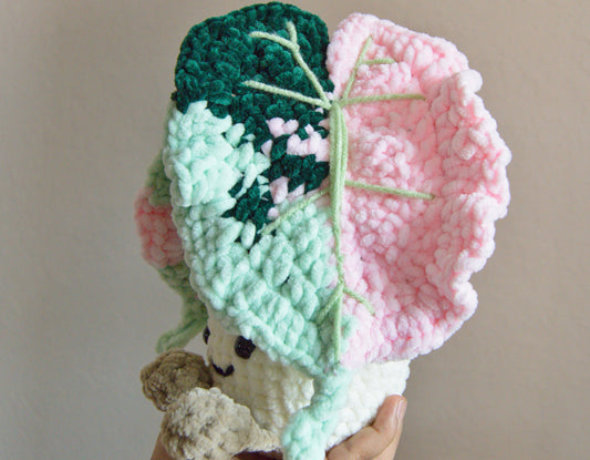 Crochet Alocasia Venom Pink Variegated