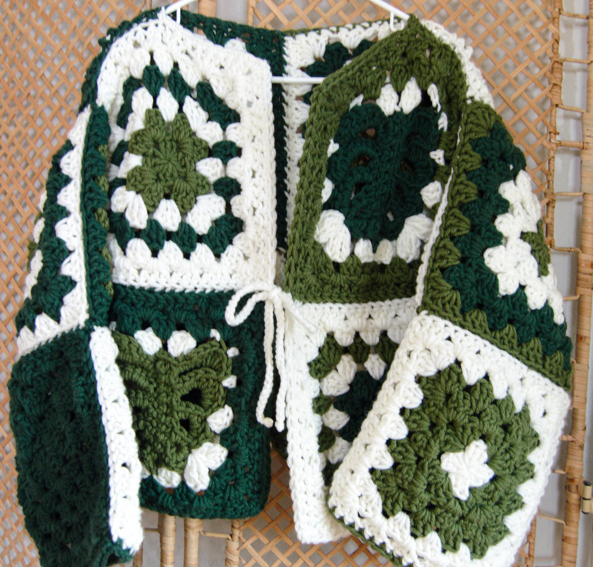 Crochet Oversized Chunky Monstera Granny Square Cardigan