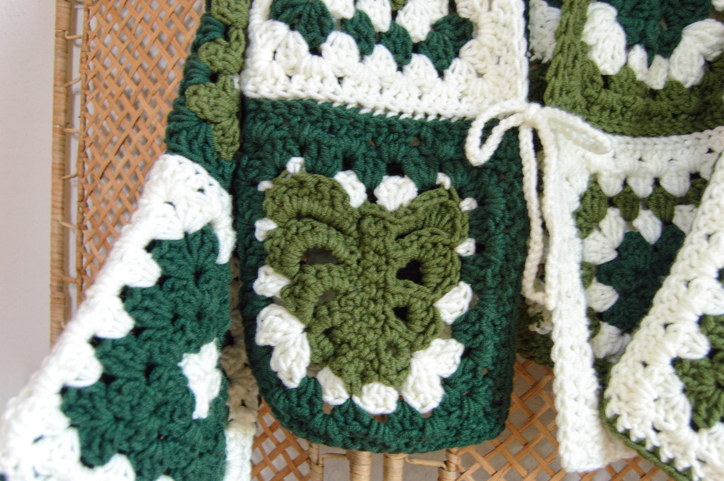 Crochet Oversized Chunky Monstera Granny Square Cardigan