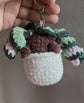 Crocheted Hoya Compacta Plushie: Botanical Keychain Charm