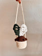 Crocheted Botanical Baby MINI: Single Leaf Monstera Deliciosa Plushie Mirror Charm, Amigurumi, Car Mirror