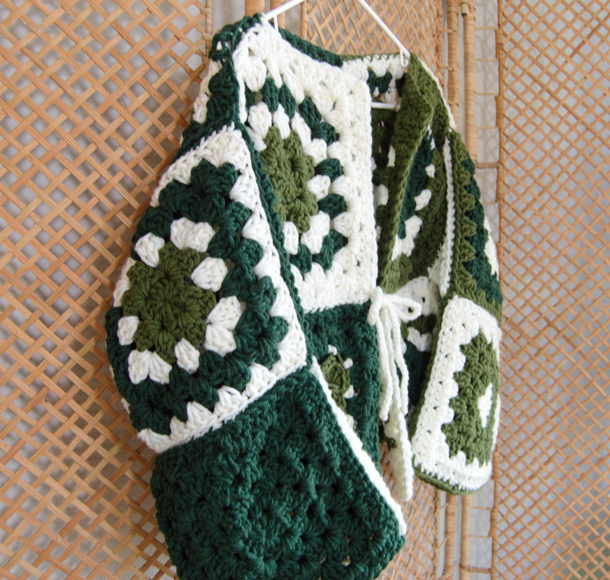 Chunky Monstera Granny Square Cardigan PDF Pattern