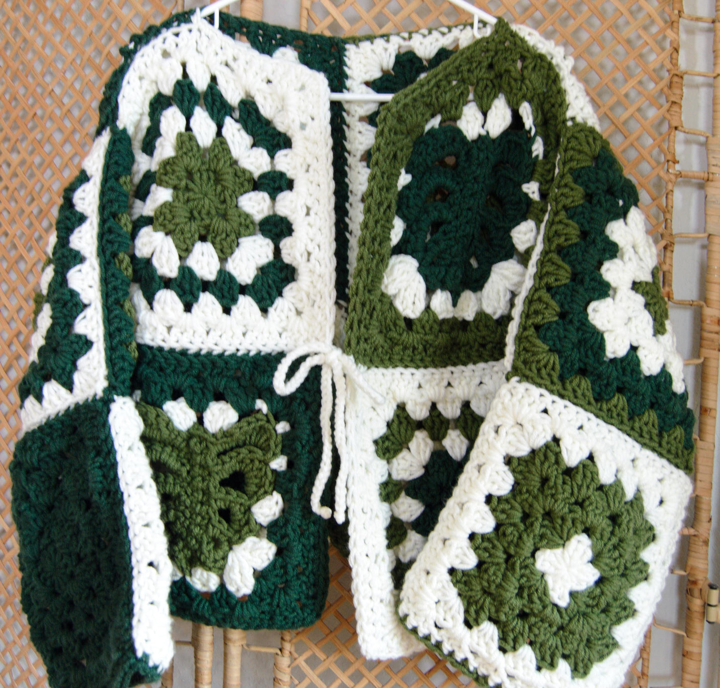 Chunky Monstera Granny Square Cardigan PDF Pattern