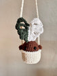 Crocheted Botanical Baby MINI: Single Leaf Monstera Deliciosa Plushie Mirror Charm, Amigurumi, Car Mirror