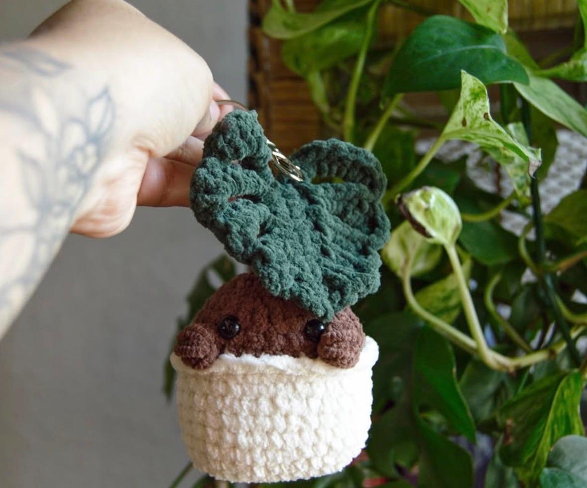 Monstera Botanical Baby Keychain PDF Pattern