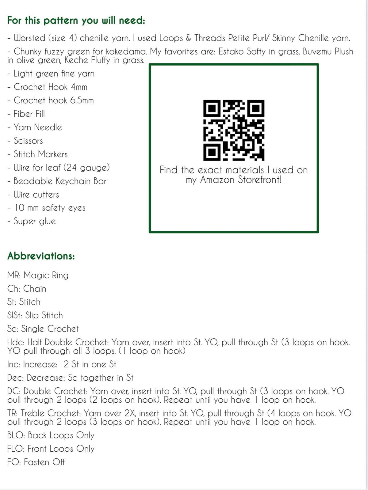 Anthurium Warocqueanum Botanical Baby Keychain PDF Pattern