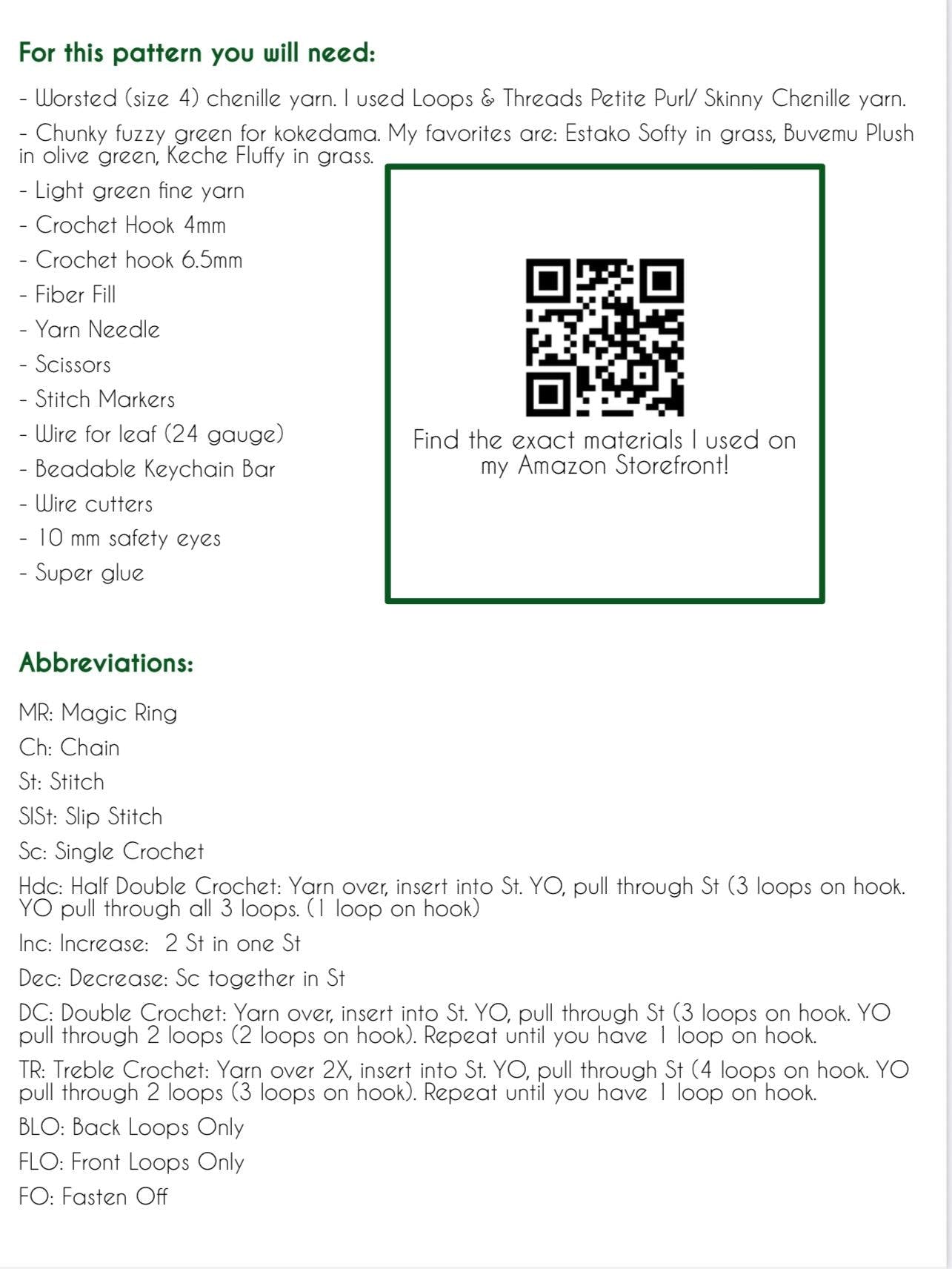 Anthurium Warocqueanum Botanical Baby Keychain PDF Pattern