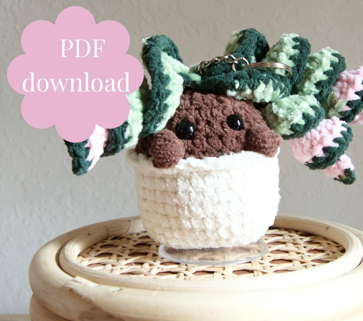 Hoya Compacta (Hindu Rope) Botanical Baby Keychain PDF Pattern
