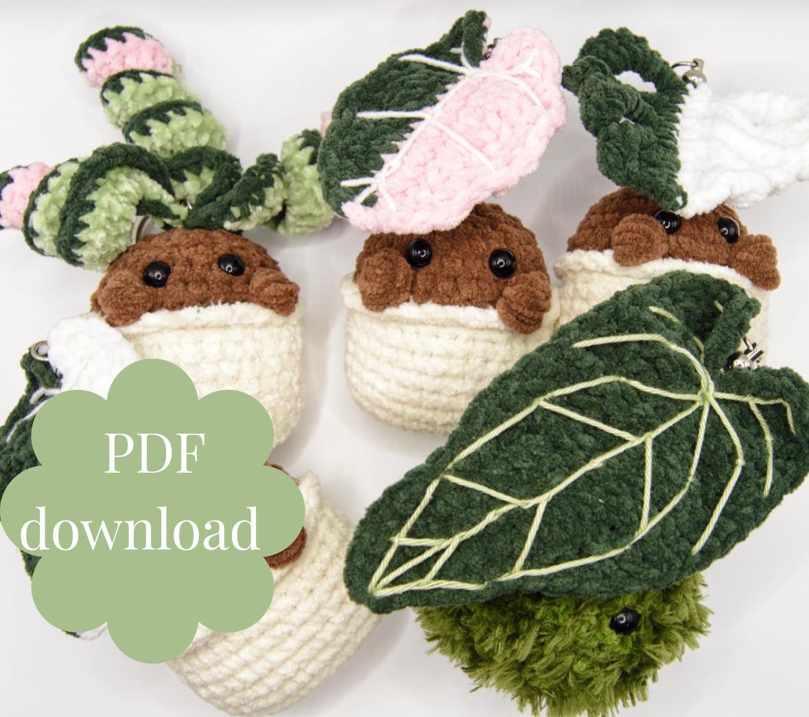 Crochet Botanical Baby Bundle Keychain PDF Pattern
