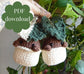 Monstera Botanical Baby Keychain PDF Pattern