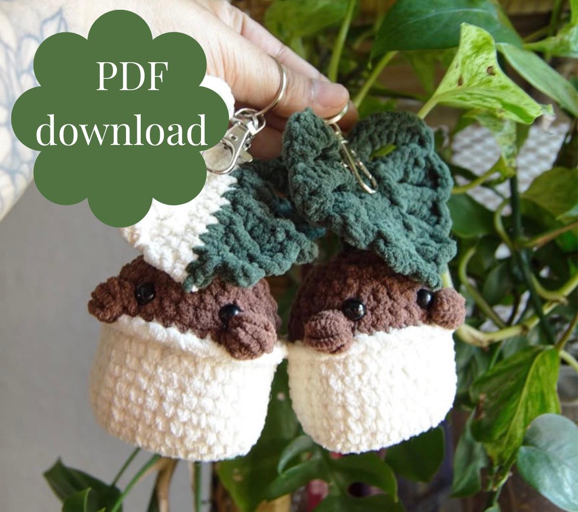 Monstera Botanical Baby Keychain PDF Pattern
