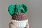 Crocheted Botanical Chonky Boy: Single Leaf Monstera Deliciosa Plushie Bag Charm, Amigurumi, Key Chain