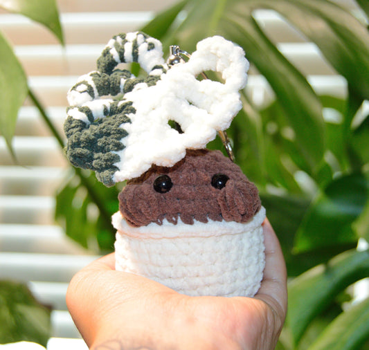 Crocheted Monstera Thai Constellation Plushie Bag Charm: Amigurumi Key Chain Accessory