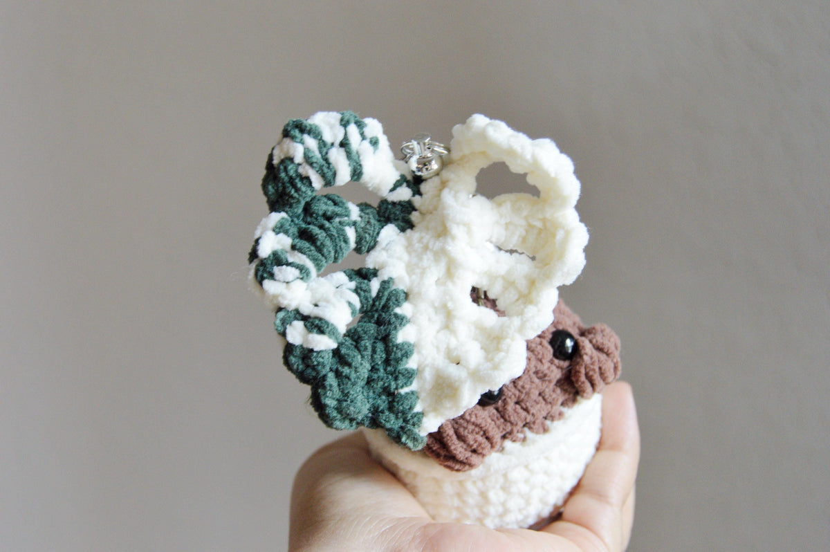 Crocheted Monstera Thai Constellation Plushie Bag Charm: Amigurumi Key Chain Accessory